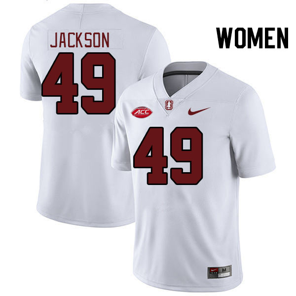 Women #49 Evan Jackson Stanford Cardinal 2024 ACC Conference College Football Jerseys Stitched-White